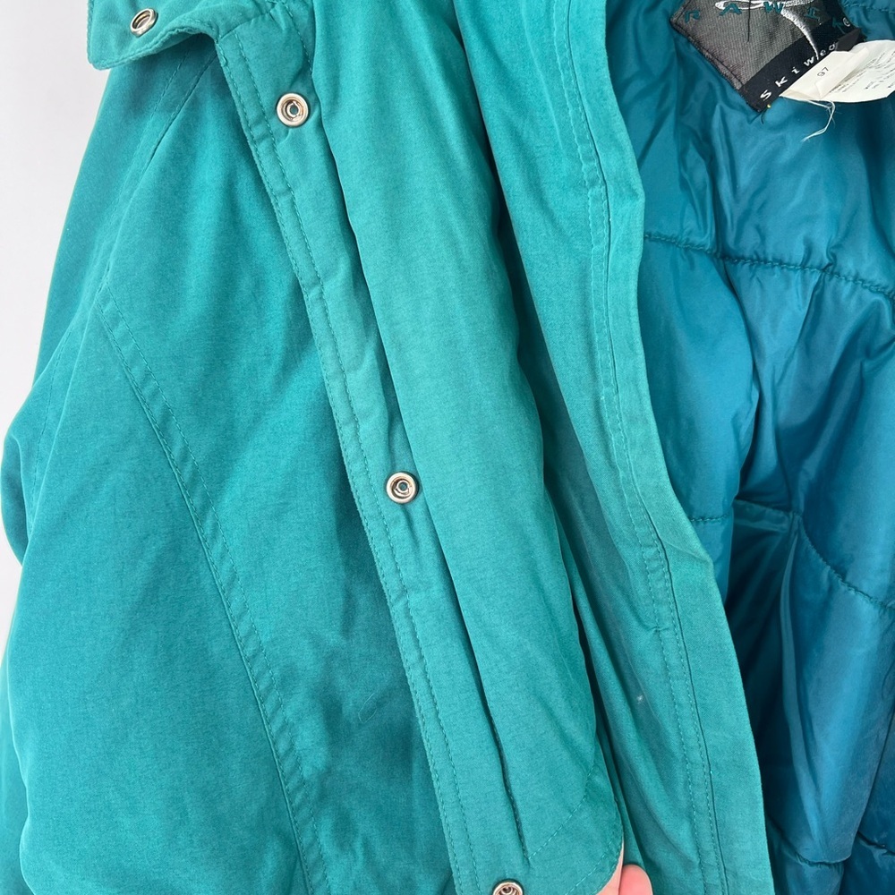 Rawik Skiwear vintage teal green snow ski jacket insulted hooded size L Large - Picture 11 of 11